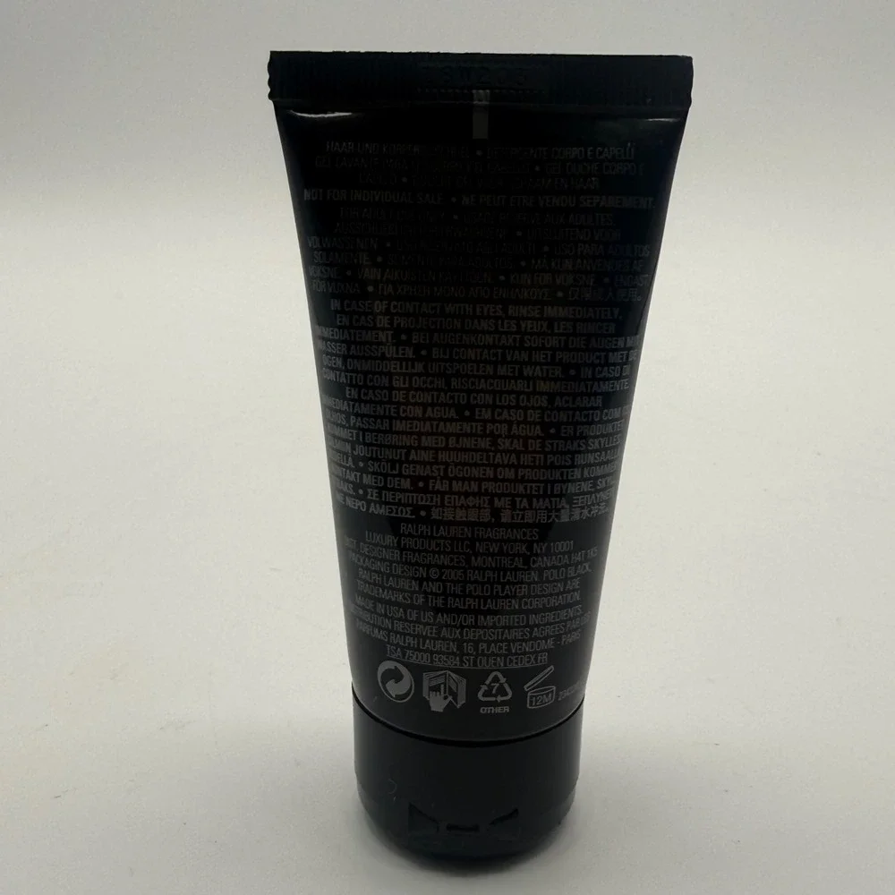 Ralph Lauren Hair & Body Wash Mens 1.7oz Black New Polo Black Travel Size